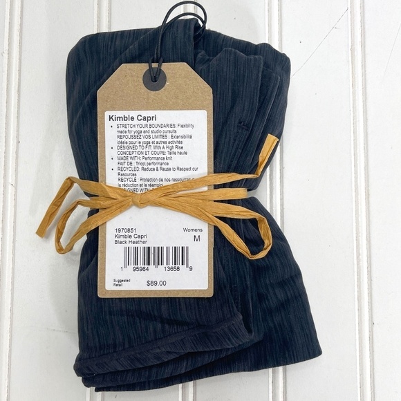 NWT Prana Kimble Capri Black Heather Women's Medium - Picture 2 of 8